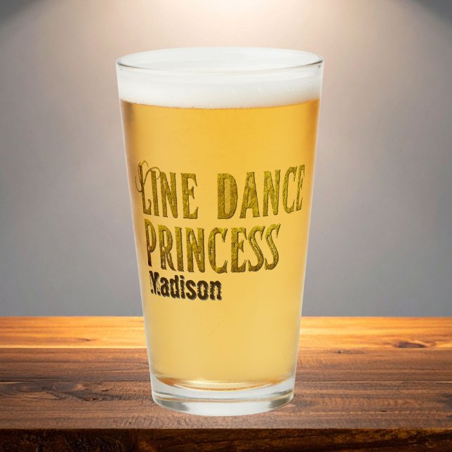 Copo De Pint Nome dourado da princesa de dança de linha (Criador carregado)