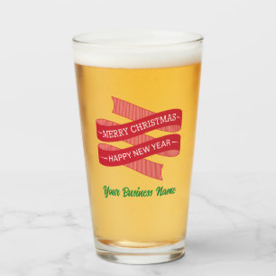 Copo De Pint Nome, Feliz Natal, Feliz ano novo 16oz
