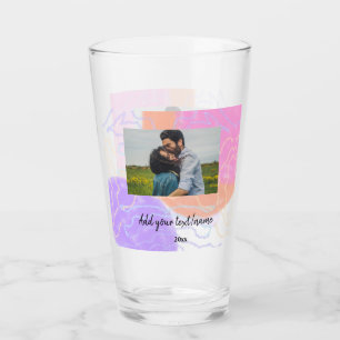 Copo De Pint nome monograma de casal personalizado simples mini