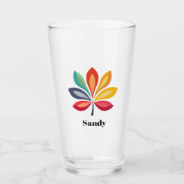 Copo De Pint Nome monograma de flor colorida elegante
