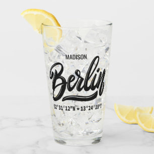 Copo De Pint Nome Personalizado Coordenadas Berlim Alemanha