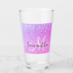 Copo De Pint Nome Personalizado da Lista de Estilos Rosa Modern