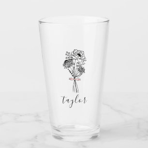 Copo De Pint Nome Personalizado de Flor Selvagem
