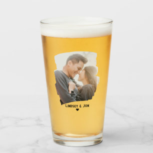 Copo De Pint Nome Personalizado de Foto Moderno ou Beer de Mens