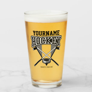 Copo De Pint Nome Personalizado do Jogador de Hóquei Stick Puck