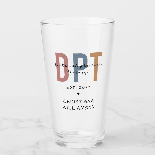 Copo De Pint Nome Personalizado DPT Médico de Terapêutica Físic (Frente)