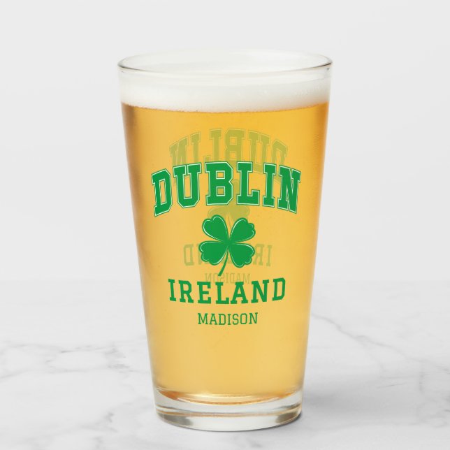 Copo De Pint Nome personalizado Dublin Irlanda (Traseira (Preenchido))