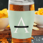 Copo De Pint Nome Personalizado Mint Pastel Minimalista<br><div class="desc">Nome Personalizado Mint Pastel Minimalista</div>
