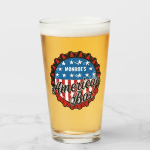 Copo De Pint NOME Personalizado Patriótico EUA Bandeira Bar Ame