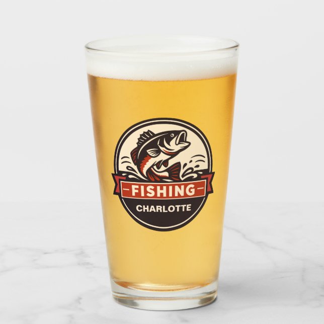 Copo De Pint Nome Personalizado Pesca (Frente (Preenchido))