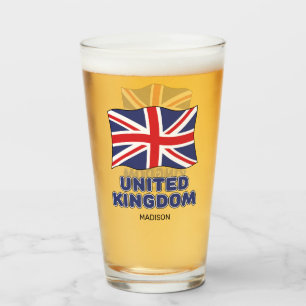 Copo De Pint Nome Personalizado Sinalizador Reino Unido