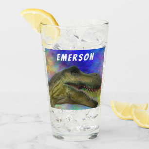 Copo De Pint Nome Personalizado T-Rex Dinossaur Tyrannosaurus H