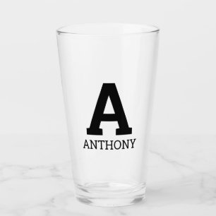 Copo De Pint Nome personalizado vidro monograma inicial