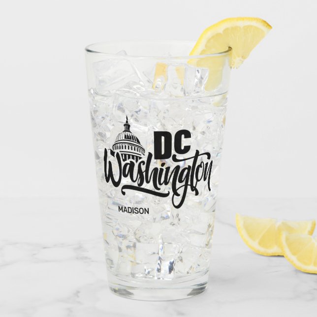 Copo De Pint Nome Personalizado Washington DC (Gelo traseiro)