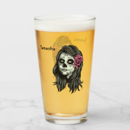 Copo De Pint Nome personalizado Zombie Woman pint glass