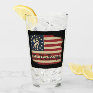 Copo De Pint Nós O Povo Trump 45 47 Bandeira Vintage Destruída