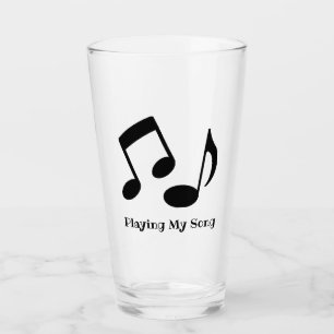 Copo De Pint Notas Musicais Vidro De Bebendo De Design