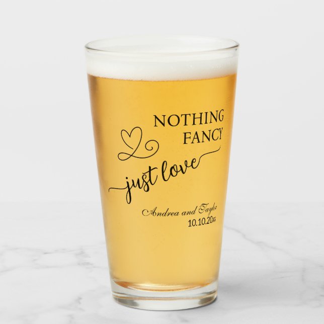 Copo De Pint Nothing Fancy Just Love Elegant Wedding  (Frente (Preenchido))