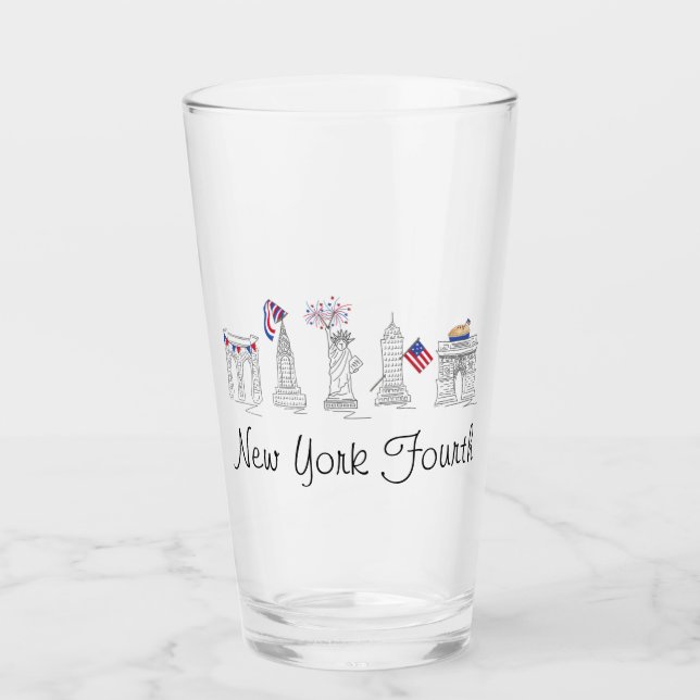 Copo De Pint Nova Iorque NYC Quarto 4 de julho (Frente)