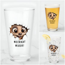 Novidade Divertida Cartoon Suricata Vidro Nome Lon