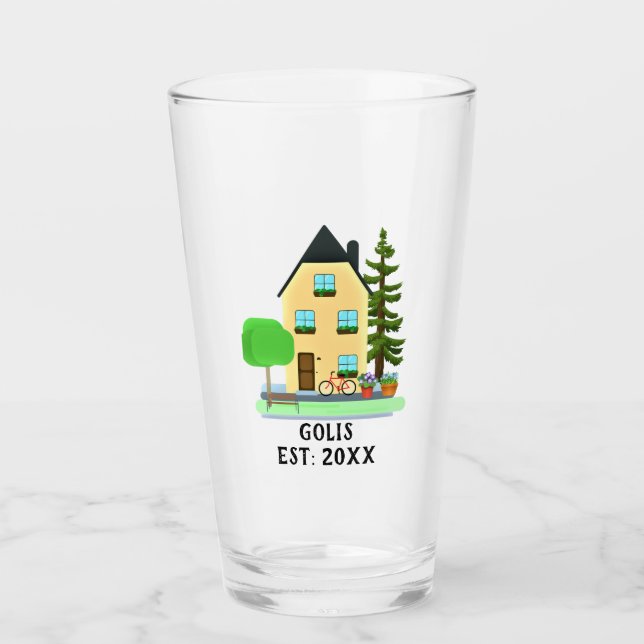 Copo De Pint Novo Lar / Presente Personalizado de Aquecimento  (Frente)