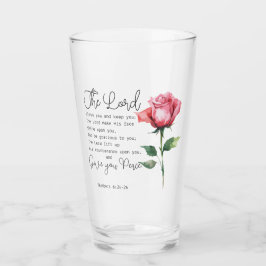 Copo De Pint Números 6:24-26 O Senhor Abençoa-te a Rosa