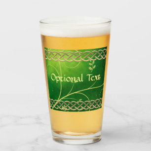 Copo De Pint Números e Folhas Verde Celtas