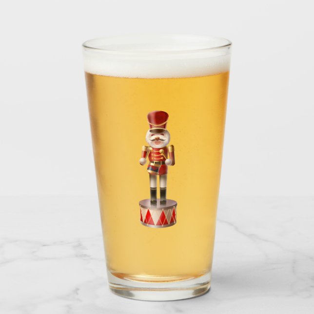 Copo De Pint Nutcracker Puppy: Bichon Frise Batedor Sorridente (Frente (Preenchido))