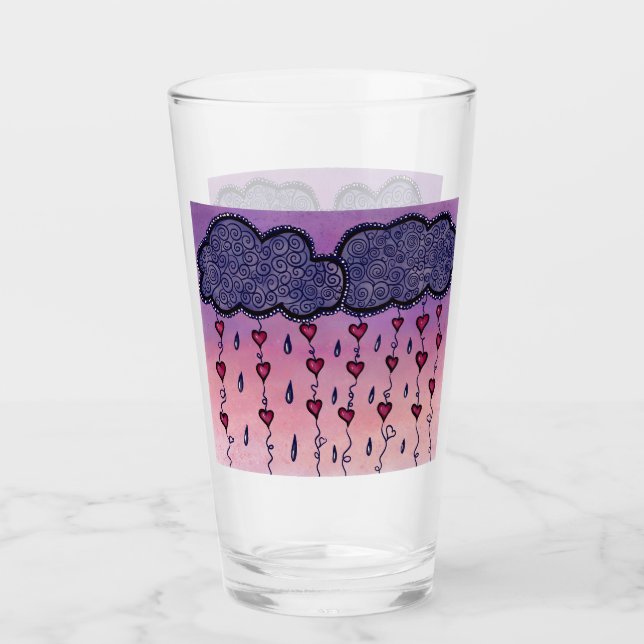 Copo De Pint Nuvens e corações bonitos (Frente)