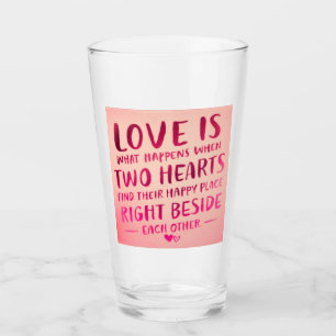 Copo De Pint O amor são dois corações, rosa