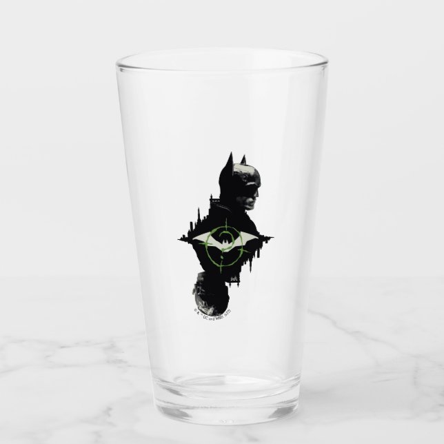 Copo De Pint O Batman E O Gráfico De Caracteres Duplos Do Riddl (Frente)