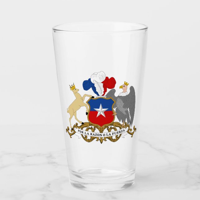 Copo De Pint O brasão de armas do Chile Vidro (Frente)