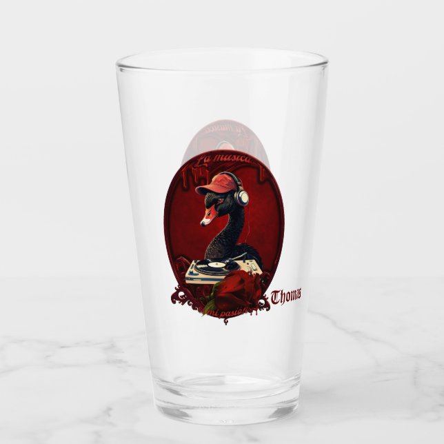 Copo De Pint O cisne negro, simbolizando a criatividade (Frente)