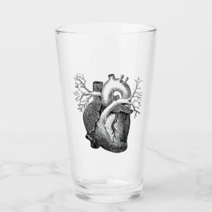 Copo De Pint "O Coração" Apenas Vidro De Pint B&W Estranho