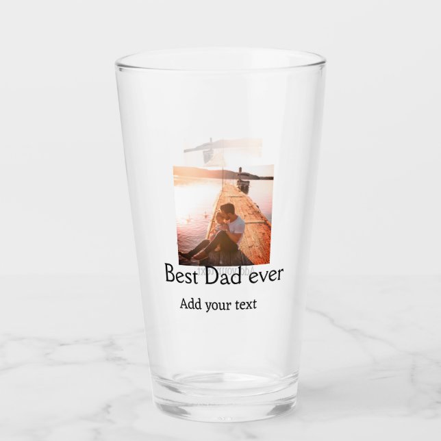 Copo De Pint O melhor pai alguma vez adicionou nome imagem dia  (Frente)