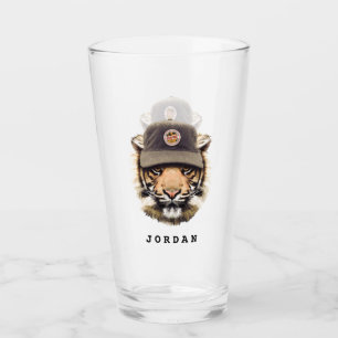 Copo De Pint O tigre surfando adiciona seu nome
