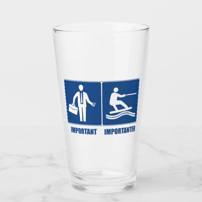 Copo De Pint O Trabalho É Importante, O Wakeboard É Importante (Frente)