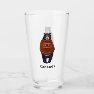 Copo De Pint O urso vermelho da camisola da rena adiciona seu