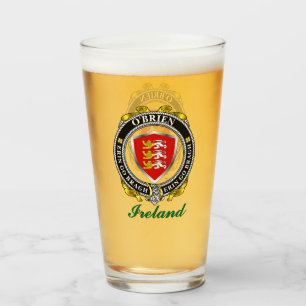 Copo De Pint O'Brien/Brien Irish Shield Personalizado Beer Glas