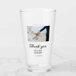 Copo De Pint Obrigado casal de casamento moderno simples mensag