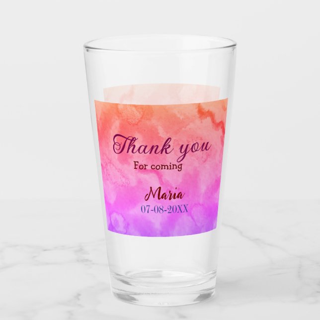 Copo De Pint Obrigado por adicionar data de nome da festa de an (Frente)