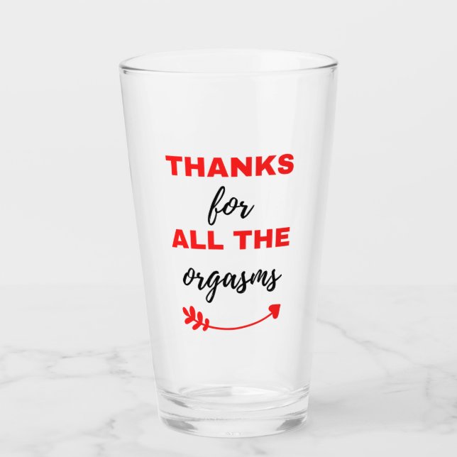 Copo De Pint Obrigados Para Todos Os Orgasmos Pretos (Frente)