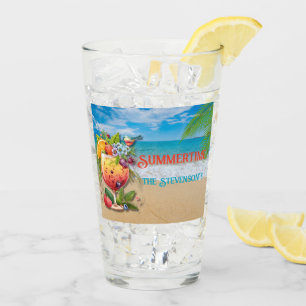 Copo De Pint Oceano de Praia Personalizado em Summertime