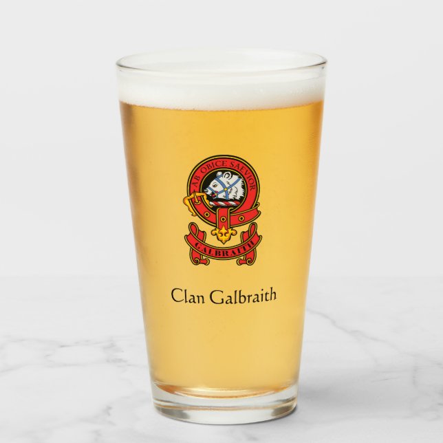 Copo De Pint Óculos de Bebendo Personalizados Clan Galbraith (Frente (Preenchido))