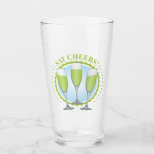 Copo De Pint Óculos de Champanhe Verde Mimosa