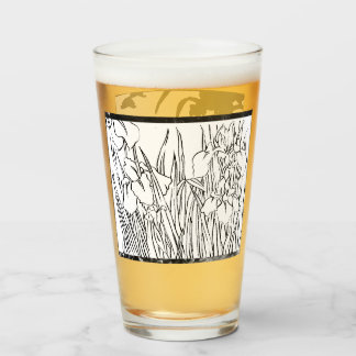 Copo De Pint Óculos desenhados com flores