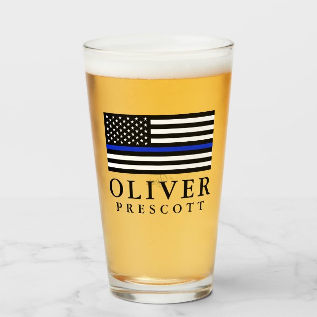 Copo De Pint Oficial de Polícia| Aniversário de serviço (Frente (Preenchido))