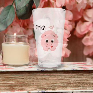 Copo De Pint "Oink?" Suíno rosa-claro