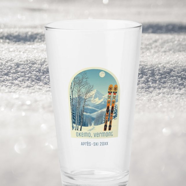 Copo De Pint Okemo Vermont vacatura après ski cerveja glass (Criador carregado)
