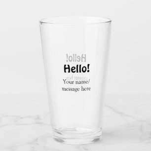 Copo De Pint Olá adicionar mensagem de nome simples item de neg